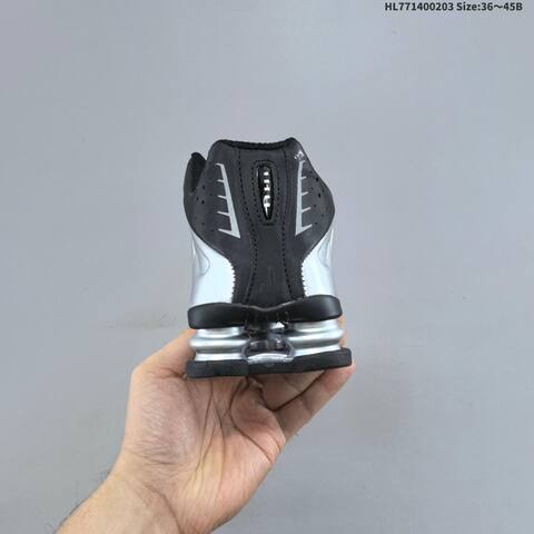 Nike Shox R4 HQ1988-007 Black Silver White EU 36-45 Running Shoe - Unisex (BS-61555)