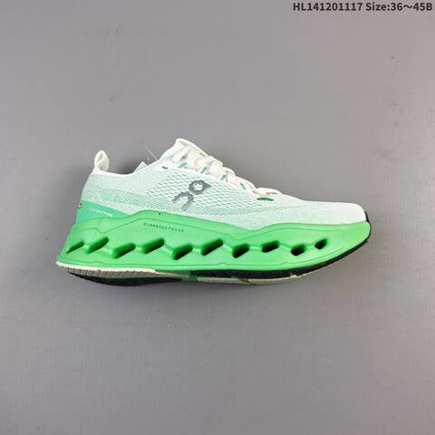 On Cloudsurfer Max White Bright Green 36-45 Running Shoe Running Sneakers - Unisex (BS-69808)