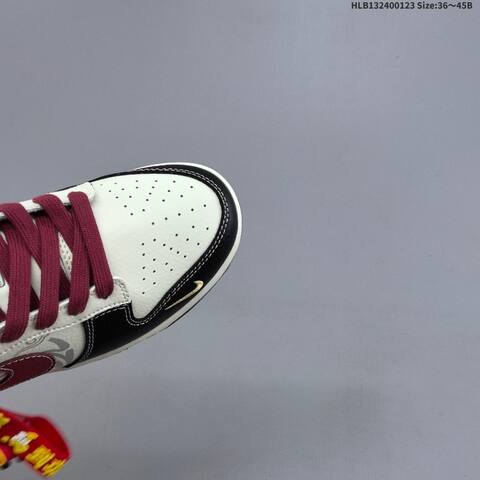 Nike Dunk Low Off White Black Burgundy Gold EU 36-45 Skate Shoe - Unisex (BS-61801)