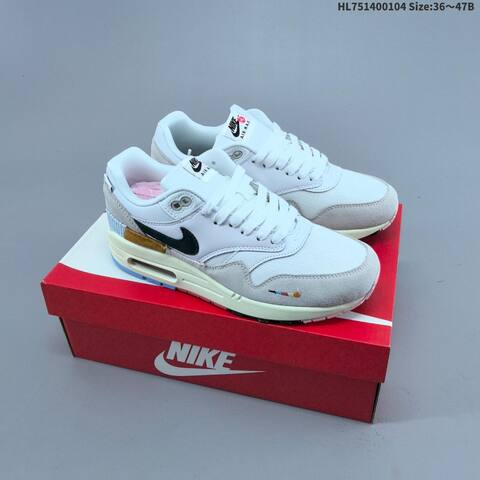 Nike Air Max 1 White Grey Blue Neon Volt Navy Green EU 36-47 Sneaker - Unisex (BS-62252)