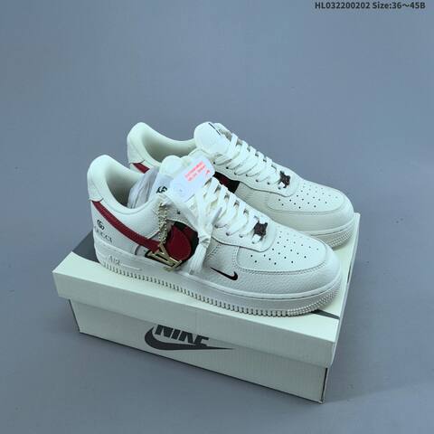 Nike Air Force 1 07 Low Off White Silver Red EU 36-45 Sneaker - Unisex (BS-61577)