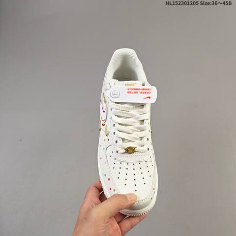 Nike Air Force 1 07 ZH0316-151 Off White Gold Multicolor EU 36-45 Sneaker - Unisex (BS-62810)