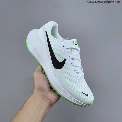 Nike Revolution 8 White Black Neon Green EU 36-45 Running Shoe - Unisex (BS-61691)