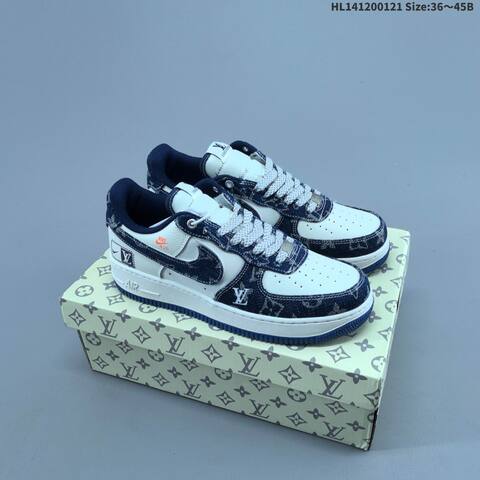 Nike Air Force 1 07 Low White Navy Blue Orange EU 36-45 Sneaker - Unisex (BS-61852)