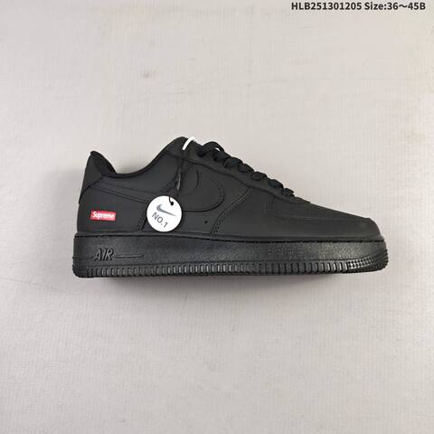 Nike Air Force 1 07 Supreme Black White Red EU 36-45 Sneaker - Unisex (BS-62813)