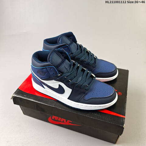 Air Jordan 1 Mid White Blue AIR JORDAN 1 Aj1 1 S Lifestyle (BS-67840)