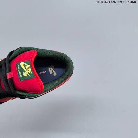 Nike SB Dunk Low Pro Red Black Green Yellow Gum EU 36-46 Skate Shoe - Unisex (BS-62440)