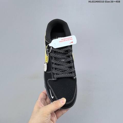 Nike SB Dunk Low Black Yellow White Silver EU 36-45 Skate Shoe - Unisex (BS-61390)