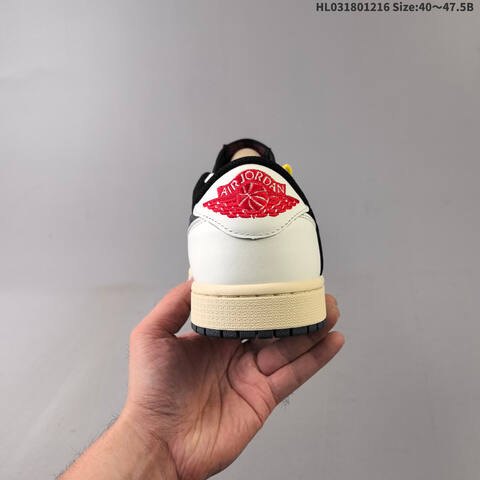 Travis Scott x Air Jordan 1 Low Medium Olive 5 0 AIR JORDAN 1 Aj1 Lifestyle (BS-67413)