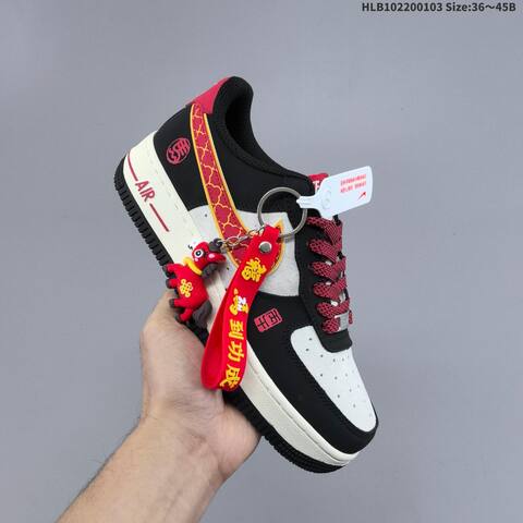 Nike Air Force 1 07 LV8 HT5088-612 White Black Red Gold EU 36-45 Sneaker - Unisex (BS-62264)