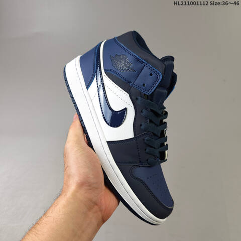 Air Jordan 1 Mid White Blue AIR JORDAN 1 Aj1 1 S Lifestyle (BS-67840)