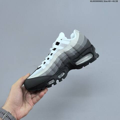 Nike Air Max 95 White Light Grey Dark Grey Black EU 40-48 5 Running Shoe - Men's (BS-60023)