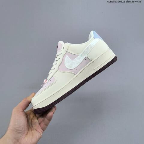 Nike Air Force 1 07 Low Beige Light Pink Light Blue Dark Brown White EU 36-45 Sneaker - Unisex (BS-61838)