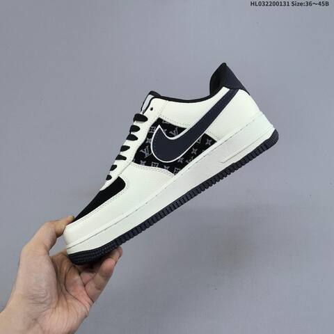 Nike Air Force 1 07 LV8 Off White Black Dark Blue EU 36-45 Skate Shoe - Unisex (BS-61623)