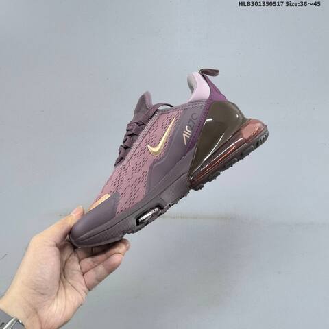 Nike Air Max 270 Flyknit Purple Grey Black Rose Gold EU 36-45 Running Shoe - Unisex (BS-60311)