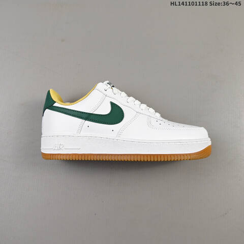 Nike Air Force 1 07 White Dark Green Yellow EU 36-45 Sneaker - Unisex (BS-63507)