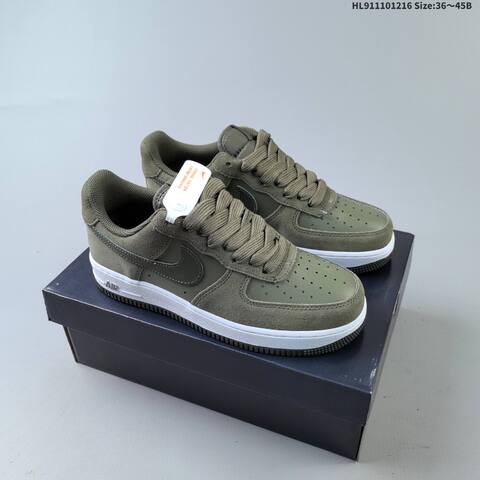 Nike Air Force 1 07 Black Brown Tan Olive Green White EU 36-45 Sneaker - Unisex (BS-62640)