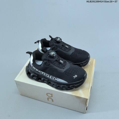 On Cloudtec Kids Black White Silver EU 26-37 Running Shoe - Women's (BS-60740)
