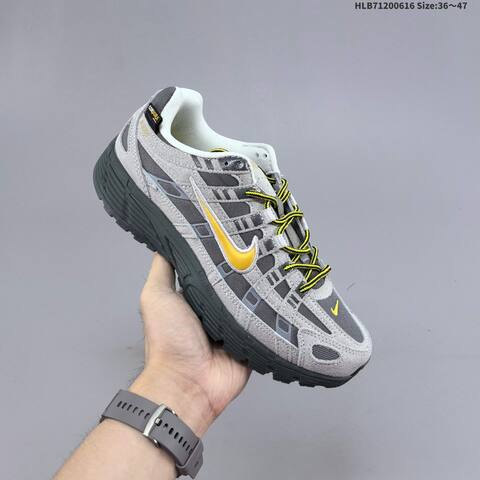 Nike P-6000 Premium Grey Dark Grey Yellow White EU 36-47 Running Shoe - Unisex (BS-59920)