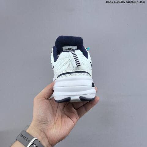 Nike Air Monarch IV White Navy Silver Black EU 36-45 Training Shoe - Unisex (BS-60910)