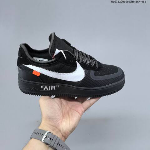 Nike Air Force 1 Low Off White Volt Black White Orange EU 36-45 Sneaker - Unisex (BS-59937)