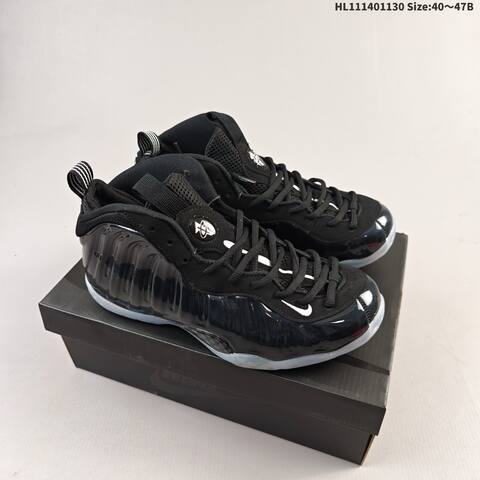 Nike Air Foamposite One Black White Ice Blue EU 40-47 Basketball Shoe - Men's (BS-62926)