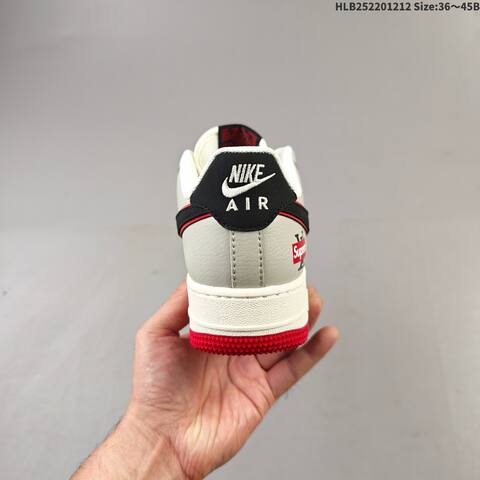 Nike Air Force 1 07 LV8 Off White Black Red Grey EU 36-45 Sneaker - Unisex (BS-62736)