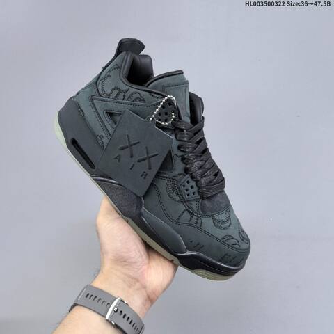 KAWS x Air Jordan 4 Retro Kaws Black AIR JORDAN 4 Aj4 Lifestyle (BS-66477)