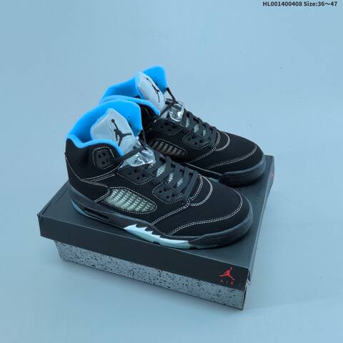 Air Jordan 5 Retro Black University Blue Replica AIR JORDAN 5 Aj5 Lifestyle (BS-66296)