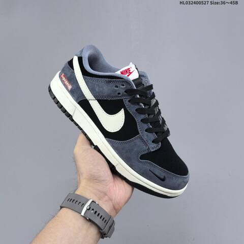 Nike Dunk SB Low Supreme Black Grey Sail Red EU 36-45 Skate Shoe - Unisex (BS-60091)