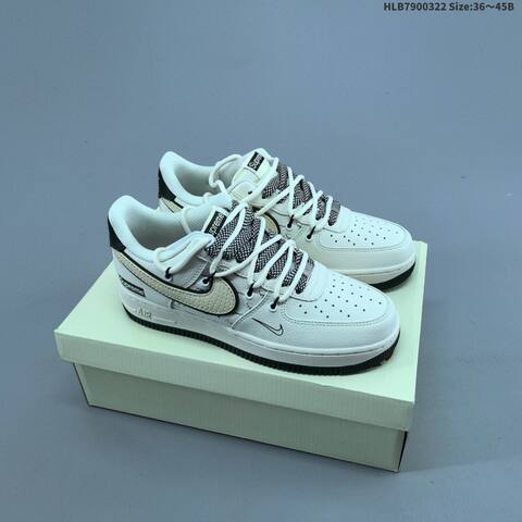 Nike Air Force 1 07 Low Supreme White Navy Grey Beige Black EU 36-45 Sneaker - Unisex (BS-61195)