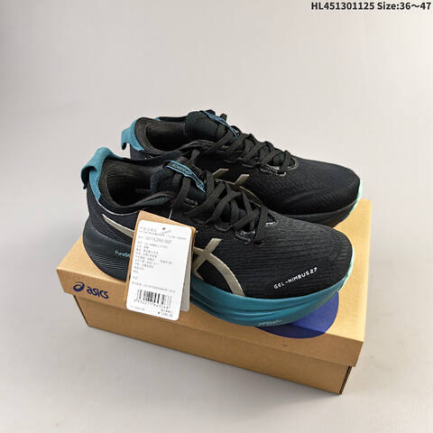 Asics Gel Nimbus 27 Black Silver Green EU 36-47 Running Shoe Running Sneakers - Unisex (BS-69234)