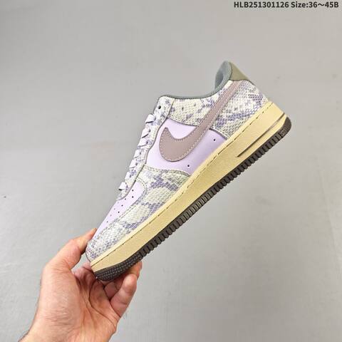 Nike Air Force 1 Low White Grey Blue Purple Beige EU 36-45 Sneaker - Unisex (BS-63038)