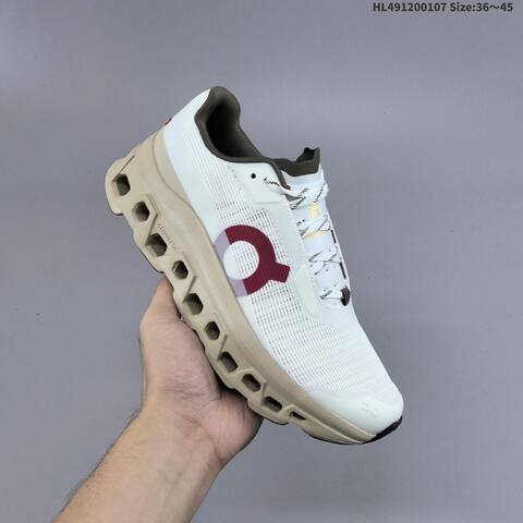 On Running Cloudmonster Void White Beige Burgundy Olive EU 36-45 Running Shoe Running Sneakers - Unisex (BS-69718)