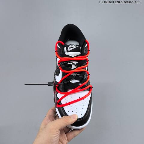 Nike SB Dunk Low Pro Custom Black White Bright Orange EU 36-46 Skate Shoe - Unisex (BS-62376)