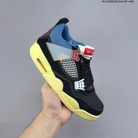 Union x Air Jordan 4 Retro SP Off Noir AIR JORDAN 4 Aj4 Lifestyle (BS-66714)