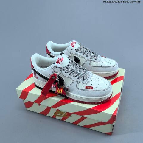 Nike Air Force 1 07 LV8 Black White Red Beige Grey EU 36-45 Sneaker - Unisex (BS-61571)