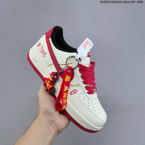 Nike Air Force 1 07 Low Off White Red Black Gold EU 36-45 Sneaker - Unisex (BS-61849)