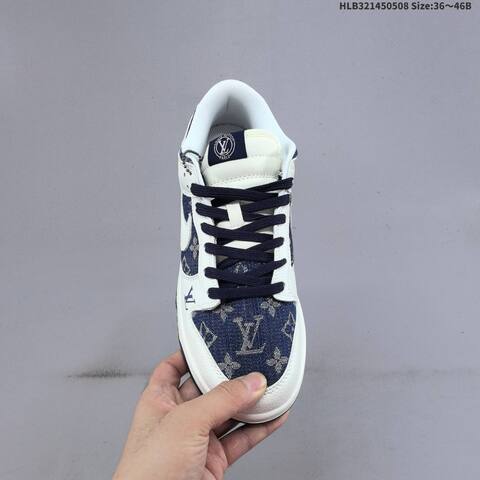 Nike SB Dunk Low White Navy Blue Beige EU 36-46 Skate Shoe - Unisex (BS-60445)
