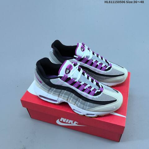 Nike Air Max 95 TT HF7545-100 White Grey Black Purple Beige EU 36-48 Running Shoe - Unisex (BS-60474)