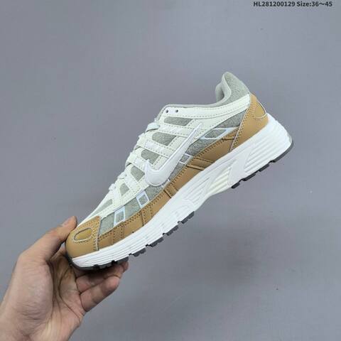 Nike P-6000 Light Grey White Tan Red EU 36-45 Running Shoe - Unisex (BS-61674)
