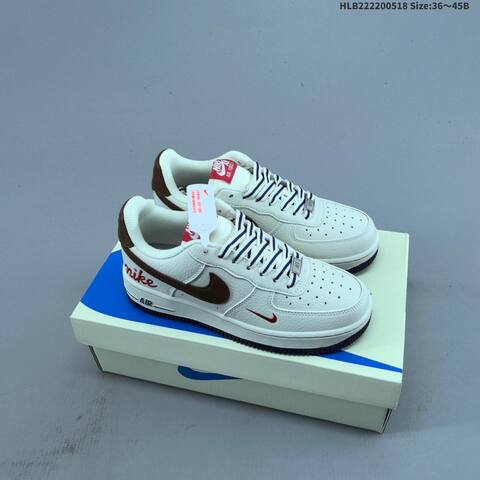 Nike Air Force 1 07 Low Off White Grey Red Brown Navy EU 36-45 Sneaker - Unisex (BS-60283)