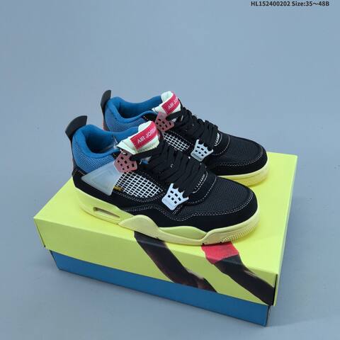 Union x Air Jordan 4 Retro SP Off Noir AIR JORDAN 4 Aj4 Lifestyle (BS-66714)