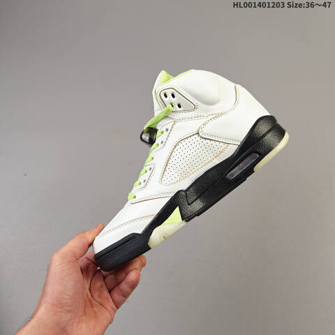 Air Jordan 5 Retro Luminous Green And Sail AIR JORDAN 5 Aj5 Lifestyle (BS-67559)