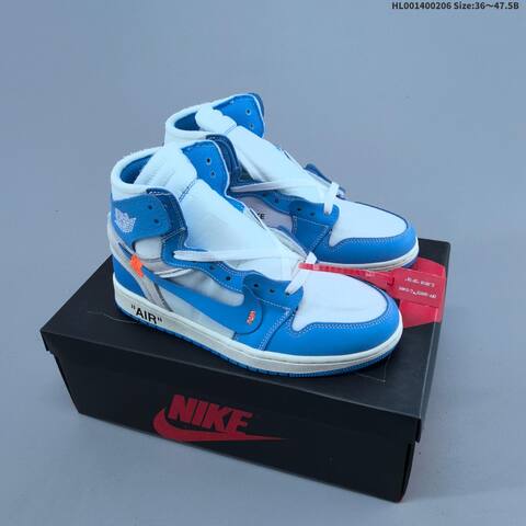 OFF-WHITE x Air Jordan 1 Retro High White The The OG AIR JORDAN 1 Aj1 Lifestyle (BS-66676)