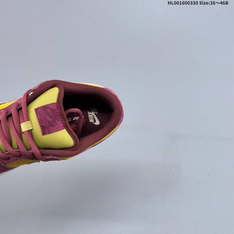 Nike SB Dunk Low Dark Team Red Sequoia Burgundy Yellow Sail Dark Navy EU 36-46 Skate Shoe - Unisex (BS-61032)