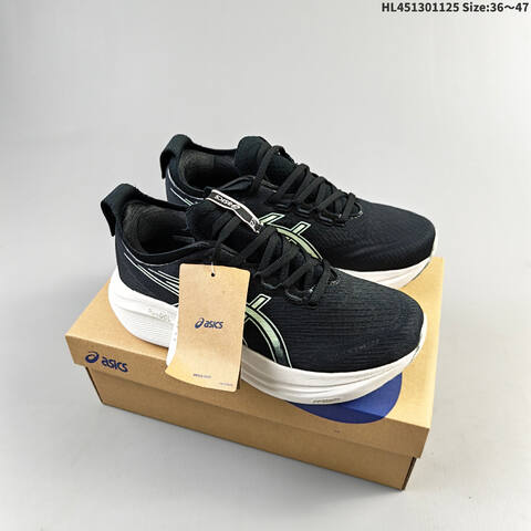 Asics Gel Nimbus 27 Black Silver Green EU 36-47 Running Shoe Running Sneakers - Unisex (BS-69234)