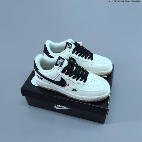 Nike Air Force 1 07 Low Off White Black Red Gum Brown EU 36-45 Sneaker - Unisex (BS-60168)