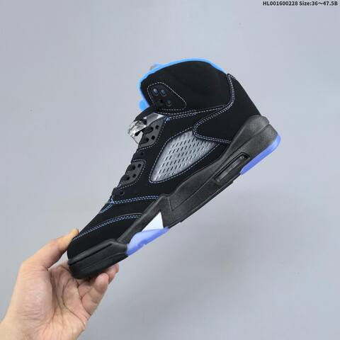 Air Jordan 5 Retro Black University Blue Replica AIR JORDAN 5 Aj5 Lifestyle (BS-66664)
