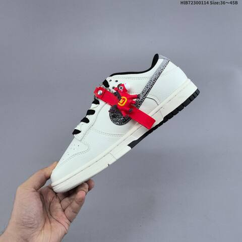 Nike SB Dunk Low White Black Red EU 36-45 Skate Shoe - Unisex (BS-61991)
